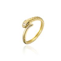 Aogu Cross-border Supply Copper Plating 18k Gold Micro Inlaid Zircon Snake Shape Open Ring Female Personalized Bracelet New Product sku image 1