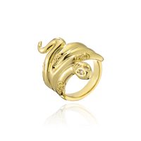 Aogu Suministro De Cobre Chapado En Oro 18k Micro Incrustaciones De Zirconio Forma De Serpiente Anillo Abierto Pulsera Personalizada Femenina Nuevo Producto sku image 4