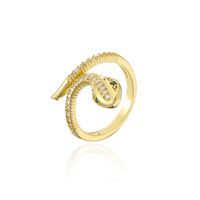 Aogu Suministro De Cobre Chapado En Oro 18k Micro Incrustaciones De Zirconio Forma De Serpiente Anillo Abierto Pulsera Personalizada Femenina Nuevo Producto sku image 6