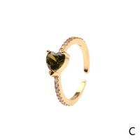 Micro Inlaid Zircon Love Horse Eye Ring Female Ins Fresh Water Drop Open Ring Personality Twin Ring In Stock Wholesale sku image 5