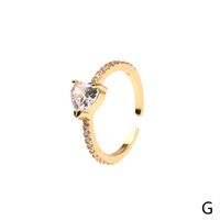 Micro Incrusté Zircon Amour Cheval Oeil Bague De Femme Ins Frais Goutte D'eau Anneau Ouvert Personnalité Double Anneau En Stock En Gros sku image 9