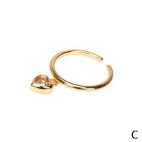Micro Heart-shaped Zircon Ring Female Fashion Design Ins Index Finger Ring Simple Gold Plated Copper Ring Open Ring Wholesale sku image 3