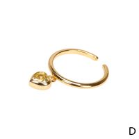 Micro Heart-shaped Zircon Ring Female Fashion Design Ins Index Finger Ring Simple Gold Plated Copper Ring Open Ring Wholesale sku image 4