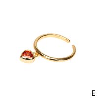 Micro Heart-shaped Zircon Ring Female Fashion Design Ins Index Finger Ring Simple Gold Plated Copper Ring Open Ring Wholesale sku image 5
