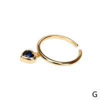 Micro Heart-shaped Zircon Ring Female Fashion Design Ins Index Finger Ring Simple Gold Plated Copper Ring Open Ring Wholesale sku image 7