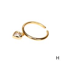 Micro Heart-shaped Zircon Ring Female Fashion Design Ins Index Finger Ring Simple Gold Plated Copper Ring Open Ring Wholesale sku image 8