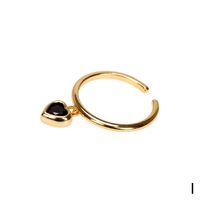 Micro Heart-shaped Zircon Ring Female Fashion Design Ins Index Finger Ring Simple Gold Plated Copper Ring Open Ring Wholesale sku image 9