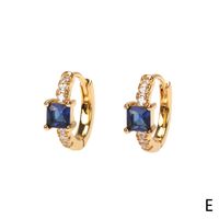 Fashion Geometric Diamond Copper Artificial Gemstones Earrings sku image 2