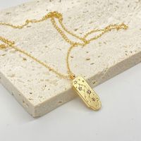 Retro 12 Constellation Pendant Tag Necklace Star Pattern Diamond Clavicle Chain Sweater Chain sku image 2