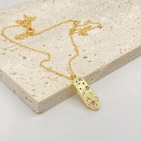 Retro 12 Constellation Pendant Tag Necklace Star Pattern Diamond Clavicle Chain Sweater Chain sku image 9