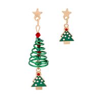 Fashion Personality Design Sense Asymmetric Christmas Earrings Combination Snowflake Christmas Tree Snowman Earrings sku image 1
