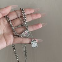 Korea Pendant Tag Necklace Clavicle Chain Heart Clavicle Chain Sweater Chain Earrings sku image 3