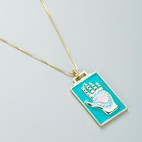 Diseño De Nicho Palma En Forma De Corazón De Cobre Chapado En Oro Collar Colgante Joyería sku image 1