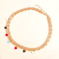 Farbe Liebe Anhänger Legierung Dicke Halskette Überzug Gold Halskette Mode sku image 1