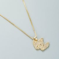 Fashion Copper-plated Real Gold Micro-inlaid Zircon Small Animal Cute Pendant Necklace sku image 1