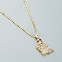 Fashion Copper-plated Real Gold Micro-inlaid Zircon Small Animal Cute Pendant Necklace sku image 2