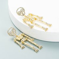 Fashion Skull Diamond Alloy Artificial Gemstones Earrings sku image 1