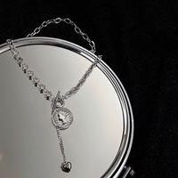 Retro Portrait Love Ot Stitching Diamond Necklace Personality Titanium Steel Clavicle Chain sku image 1