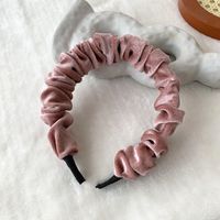 Autumn And Winter Velvet Korean Version Of The New Fold Simple Pure Color Headband sku image 2