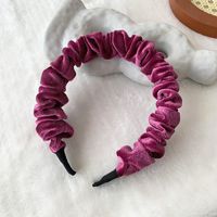 Autumn And Winter Velvet Korean Version Of The New Fold Simple Pure Color Headband sku image 3