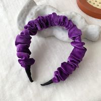 Autumn And Winter Velvet Korean Version Of The New Fold Simple Pure Color Headband sku image 4