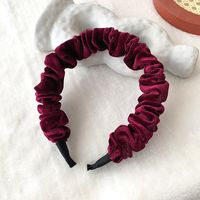 Autumn And Winter Velvet Korean Version Of The New Fold Simple Pure Color Headband sku image 5