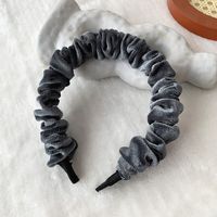 Autumn And Winter Velvet Korean Version Of The New Fold Simple Pure Color Headband sku image 8