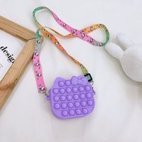 Children's Silicone Bag 2021 New Creative Decompression Small Bag Coin Purse Candy Color Messenger Bag sku image 4