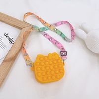 Children's Silicone Bag 2021 New Creative Decompression Small Bag Coin Purse Candy Color Messenger Bag sku image 7