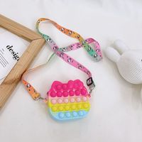 Children's Silicone Bag 2021 New Creative Decompression Small Bag Coin Purse Candy Color Messenger Bag sku image 8