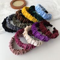 Autumn And Winter Velvet Korean Version Of The New Fold Simple Pure Color Headband main image 3
