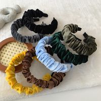 Autumn And Winter Velvet Korean Version Of The New Fold Simple Pure Color Headband main image 4