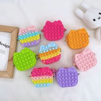 Children's Silicone Bag 2021 New Creative Decompression Small Bag Coin Purse Candy Color Messenger Bag main image 2