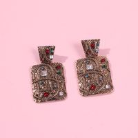 Retro Court Style Geometric Diamond Alloy Earrings Wholesale main image 4