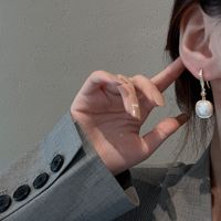 Fashion Pearl Earrings 2021 New Trendy Ear Hooks Korean Retro Copper Earrings Women Wholesale main image 3