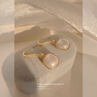 Fashion Pearl Earrings 2021 New Trendy Ear Hooks Korean Retro Copper Earrings Women Wholesale main image 5