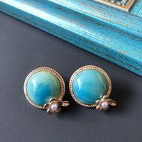 Wholesale Jewelry Retro Green Blue Gemstone Earrings Nihaojewelry sku image 1