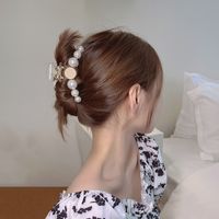 Koreanische Mädchen Perle Haarspange Hintere Kopfplatte Haarfangclip Weibliche Haarspange Großer Haifischclip main image 3