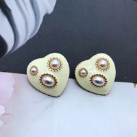 Retro Geometric Drip Glaze Pearl Alloy Earrings Wholesale sku image 11