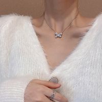 Bow Knot Necklace Pendant Design Sense Of Light Luxury Suit Clavicle Chain Zircon Necklace Wholesale main image 3