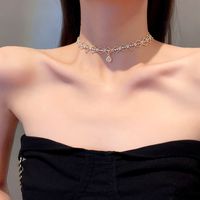 Retro French Double Zircon Necklace Female European And American Clavicle Chain Palace Style Necklace main image 1