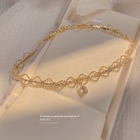 Retro Französische Doppelzirkonhalskette Weibliche Europäische Und Amerikanische Schlüsselbeinkette Halskette Im Palaststil main image 3