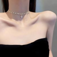 Retro French Double Zircon Necklace Female European And American Clavicle Chain Palace Style Necklace main image 5