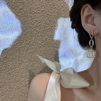 Korean Opal Earrings Female Geometric Tassel Long Earrings Personality Ear Hooks Wholesale main image 6
