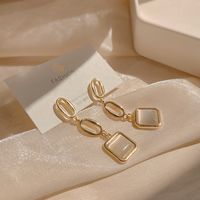Korean Opal Earrings Female Geometric Tassel Long Earrings Personality Ear Hooks Wholesale sku image 2