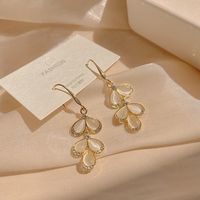 Korean Opal Earrings Female Geometric Tassel Long Earrings Personality Ear Hooks Wholesale sku image 3