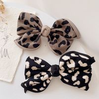 Chic Style Simple Retro Leopard Bow Steel Clip Spring Clip Top Clip Hair Accessory main image 3