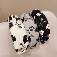 New Retro Ink Painting Printing Simple Top Knot Hair Band Head Buckle Hairpin main image 3