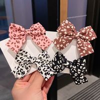 Leopard Print Bow Hairpin Cute Side Hairpin Duckbill Clip Korean Bangs Clip Headdress main image 2