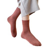 Men's Winter Plus Velvet Thickening In The Tube To Keep Warm Men's Socks Solid Color Long Tube Socks main image 3